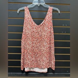 Tribal Salmon White Print Sleeveless Tank Top P/S